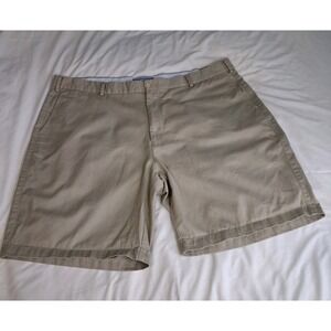 Peter Millar Shorts Mens 44 Khaki Golf Chino Flat‎ Front Casual Walking Preppy